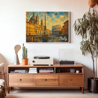 Enchanting Italy Watercolor Impressionism Travel Italian Landscapes Mediterranean Vibe Poster