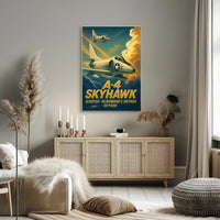 Skyhawk Jets Soaring Through Dramatic Sky Military Poster
