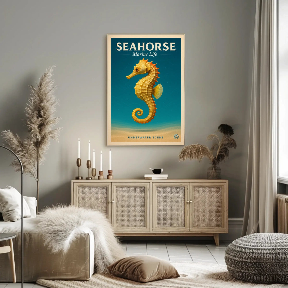 Seahorse Marine Life Poster