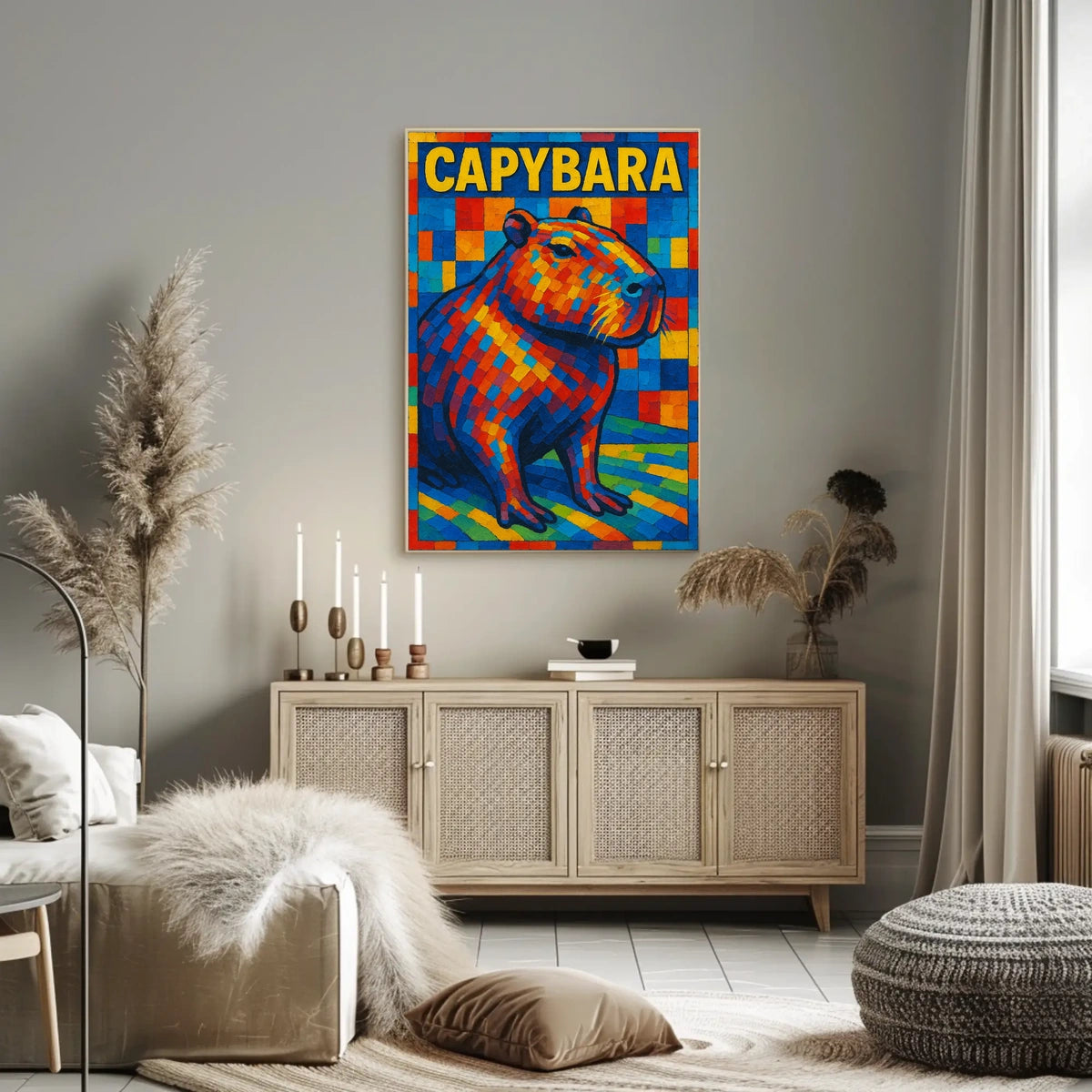 Capybara Mosaic Art Poster