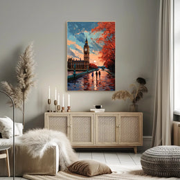 Autumn Stroll By Big Ben Poster PosterGoat