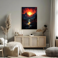 Radiant Mountain Sunset Poster