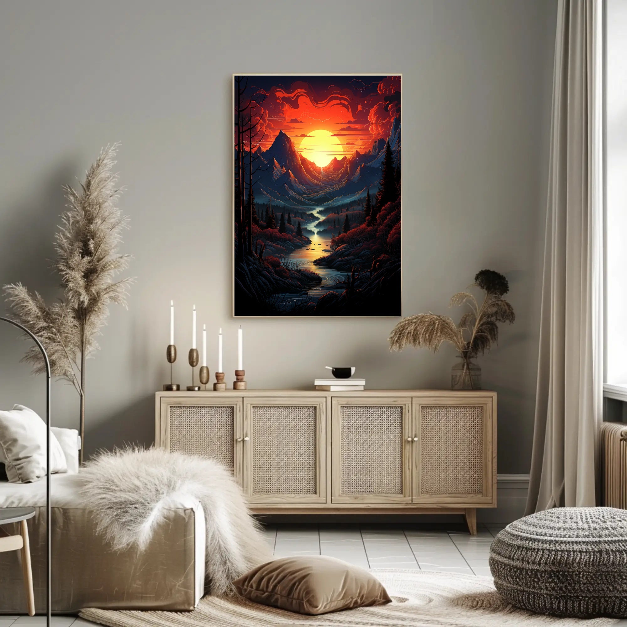 Radiant Mountain Sunset Poster