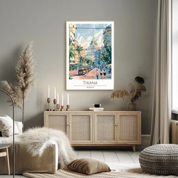 Vibrant Streets of Tirana Poster PosterGoat
