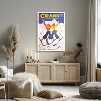 Skiing Adventure in Crans Swiss Alps Travel Poster PosterGoat