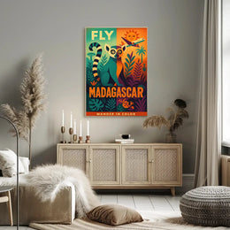 Fly Madagascar Wander in Color Travel Poster PosterGoat