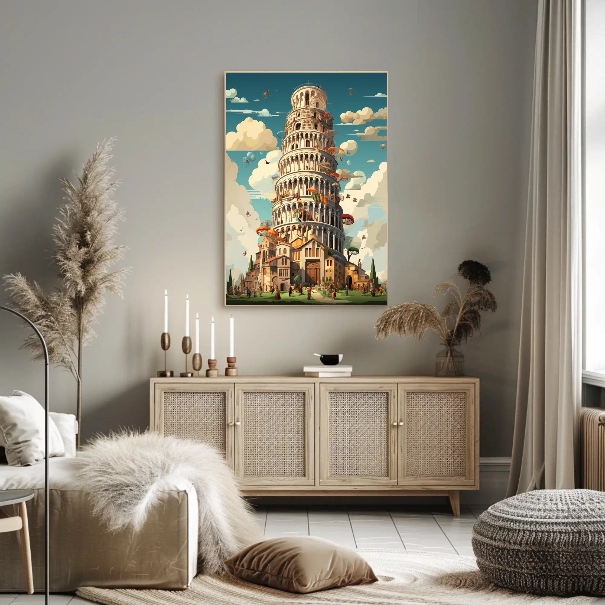 The Whimsical Tower Of Pisa Poster PosterGoat