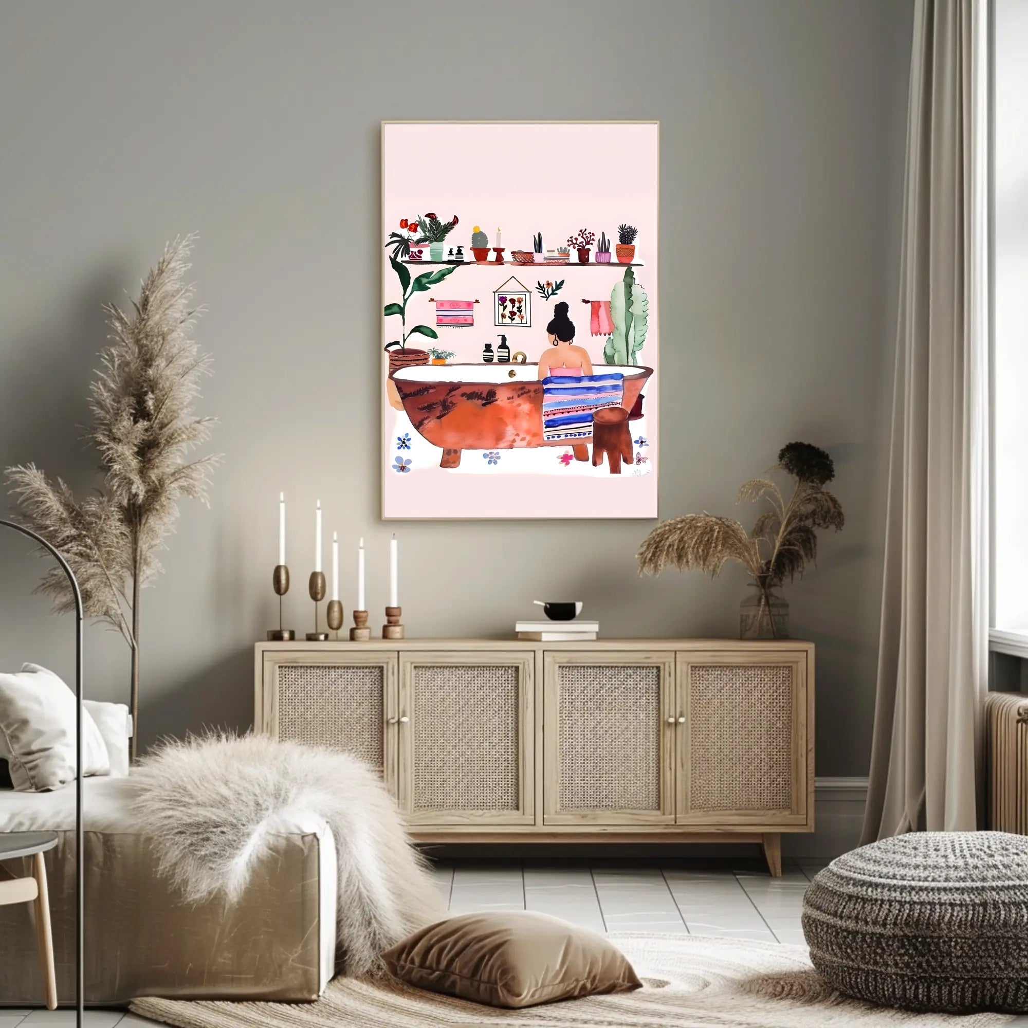 Serene Bath Time Poster