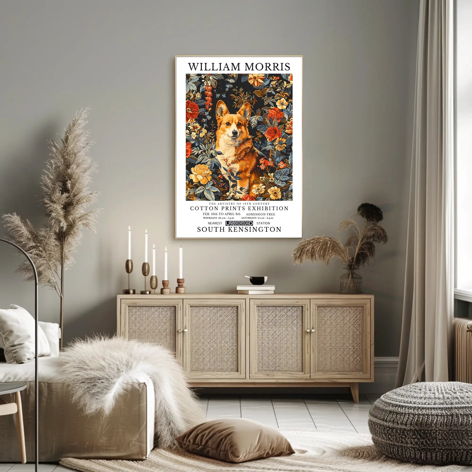 Elegantly Crafted Corgi Design: Abstract or Artistic Poster