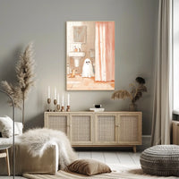 Ghost and Dog Bathroom Whimsical Illustration Cozy Poster