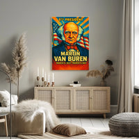 Martin Van Buren 8th President of the United States Colorful Comic Book Style Poster