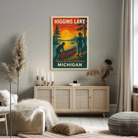 Higgins Lake Sunset Travel Poster