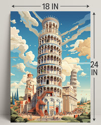 The Leaning Tower Of Pisa Artistic Poster PosterGoat