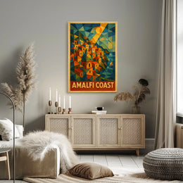 Amalfi Coast Poster Wall Art Italy Coastal Scenic Print