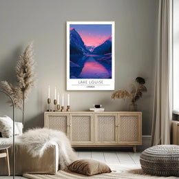 Lake Louise Tranquil Reflection Scenic National Park Poster