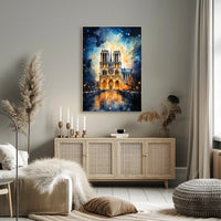 Notre-Dame De Paris A Nighttime Poster