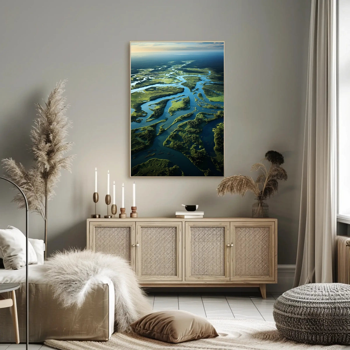 Serene River Landscape Poster