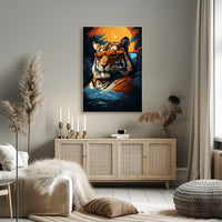 Tiger in Tropical Paradise Wall Art - Animal Poster