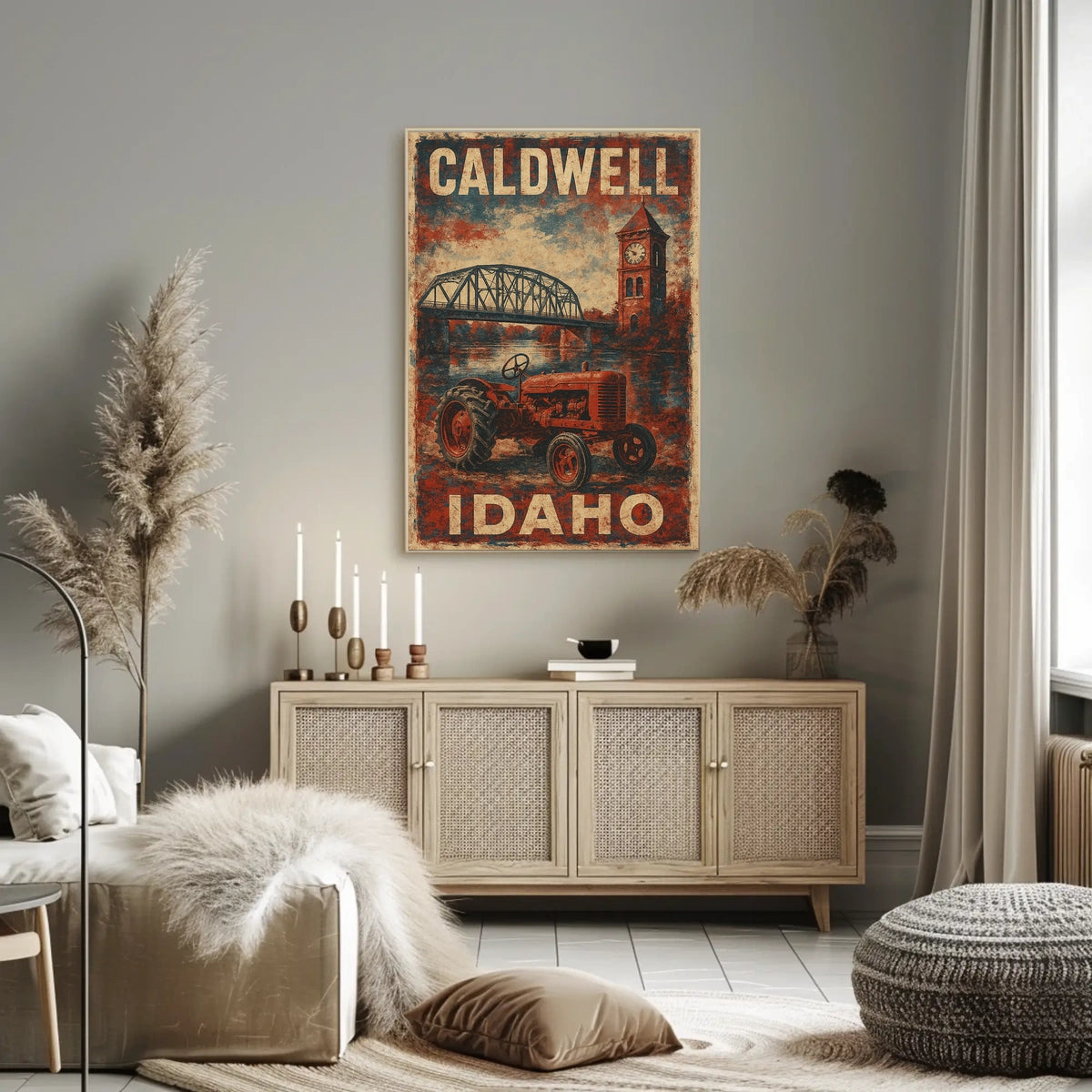 Caldwell Idaho Vintage Travel Wanderlust Poster