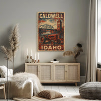 Caldwell Idaho Vintage Travel Wanderlust Poster