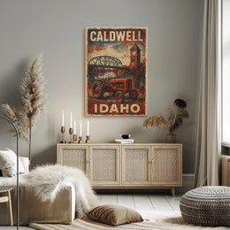 Caldwell Idaho Vintage Travel Wanderlust Poster