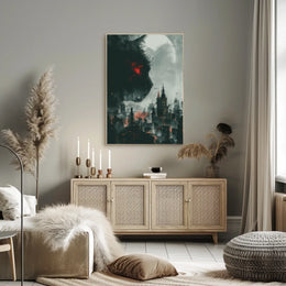 Cat Over Cityscape Poster