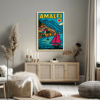 Amalfi Coast Vibrance Poster Wall Art for Coastal Decor