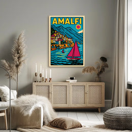 Amalfi Coast Vibrance Poster Wall Art for Coastal Decor