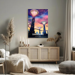 Supertree Grove Sunset in Singapore Urban or Cityscape Poster