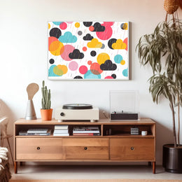Vibrant Abstract Circles and Clouds Art Poster