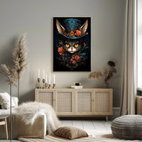 Enchanted Cat with Top Hat Fantasy or Mythology Poster