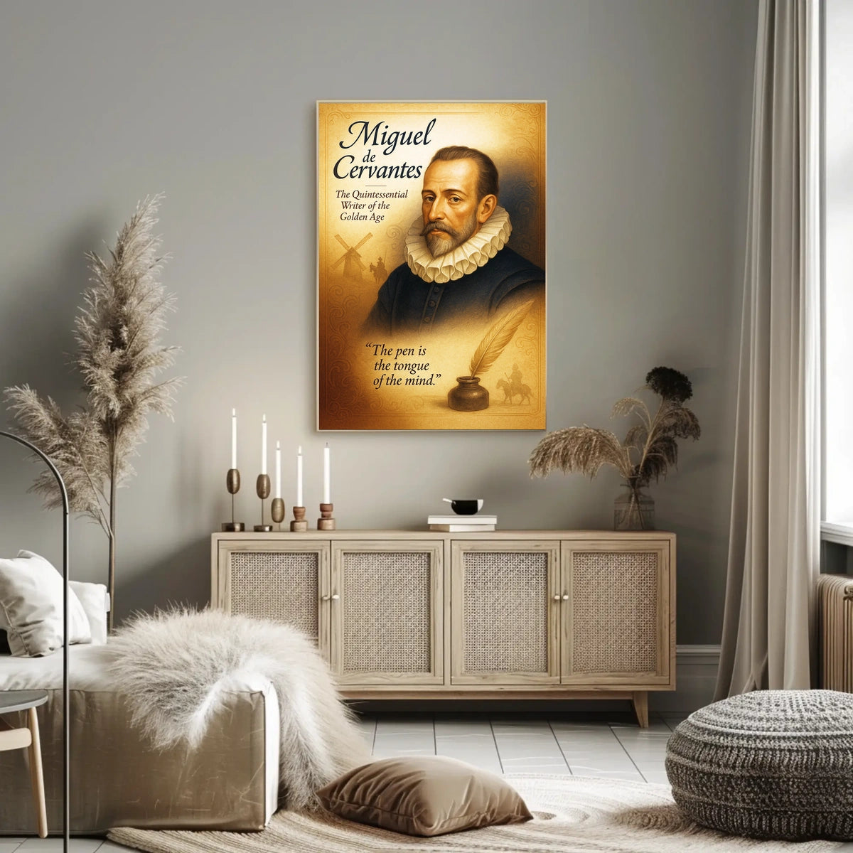 Miguel de Cervantes The Quintessential Writer of the Golden Age Poster