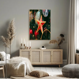 Festive Christmas Ornament Display Poster