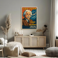 Curious Minds Einstein Relativity Vintage Science Poster
