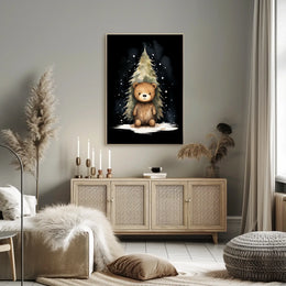 Cute Bear Winter Wonderland Watercolor Art Print