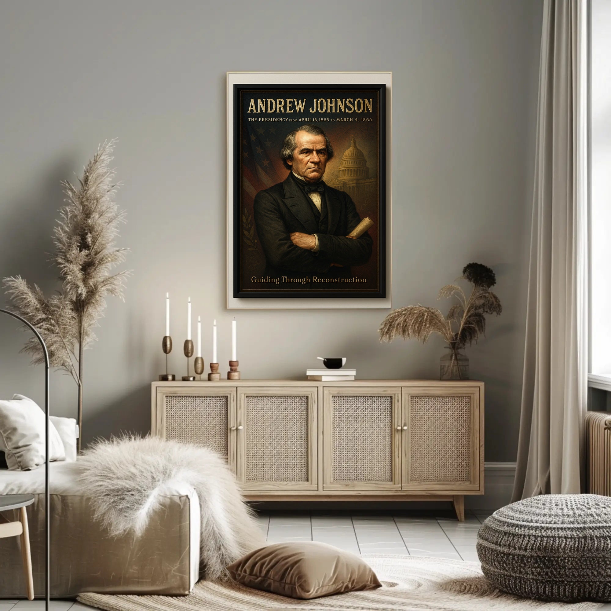 Andrew Johnson Vintage Presidential Historical Poster