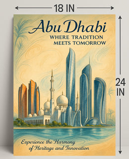 Abu Dhabi Elegance: Tradition Meets Tomorrow Cityscape Poster