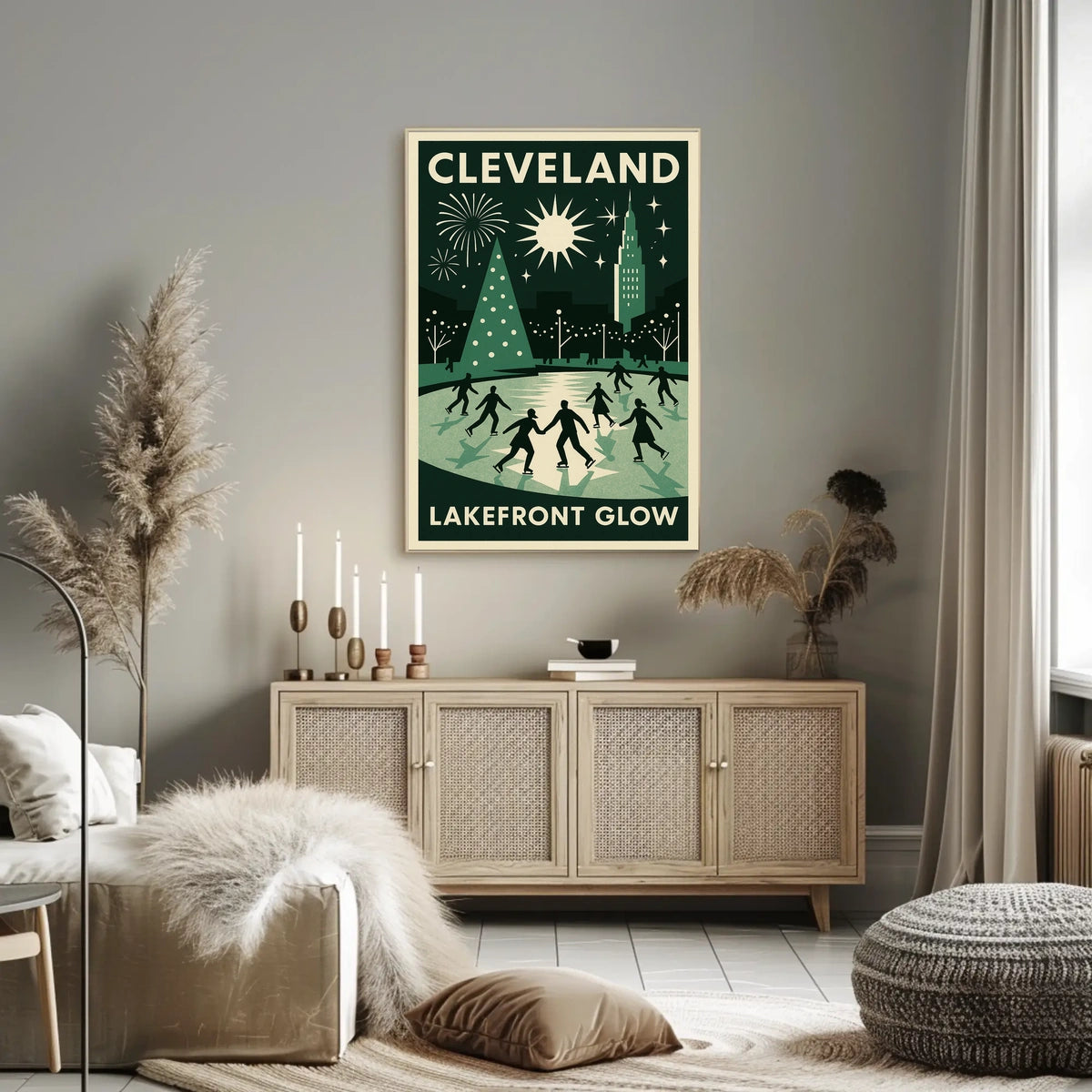 Cleveland Lakefront Glow Poster
