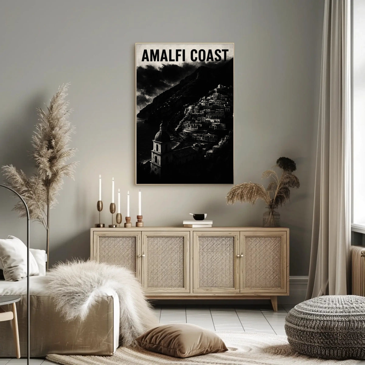 Amalfi Coast Poster Wall Art 18x24 Coastal Decor Print