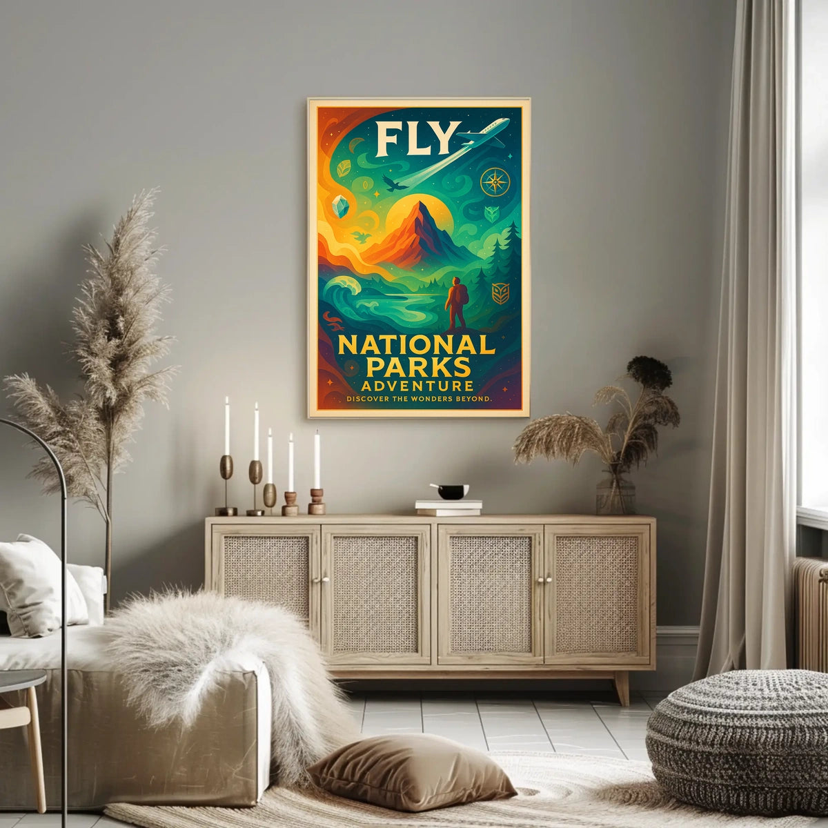 Fly to National Parks Adventure Poster