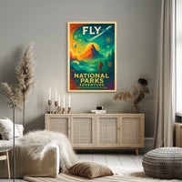 Fly to National Parks Adventure Poster