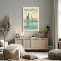 Chicago Skyline Lake Michigan Poster