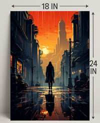 Sunset In The Cityscape Poster