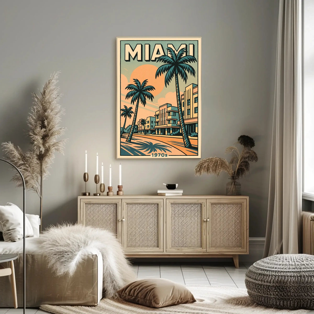 Miami Retro 1970s Travel Poster