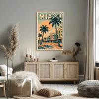 Miami Retro 1970s Travel Poster
