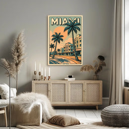 Miami Retro 1970s Travel Poster