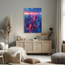 Futuristic Cityscape Cyberpunk Art Poster PosterGoat