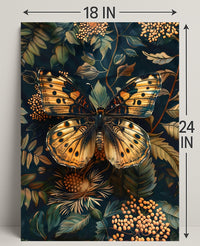 Butterfly Elegance: Ornate Art Nouveau Animal Poster