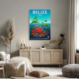 Visit Belize Jewel of the Caribbean Poster
