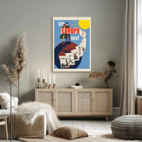 Retro European Adventure Unfolded: Travel Poster